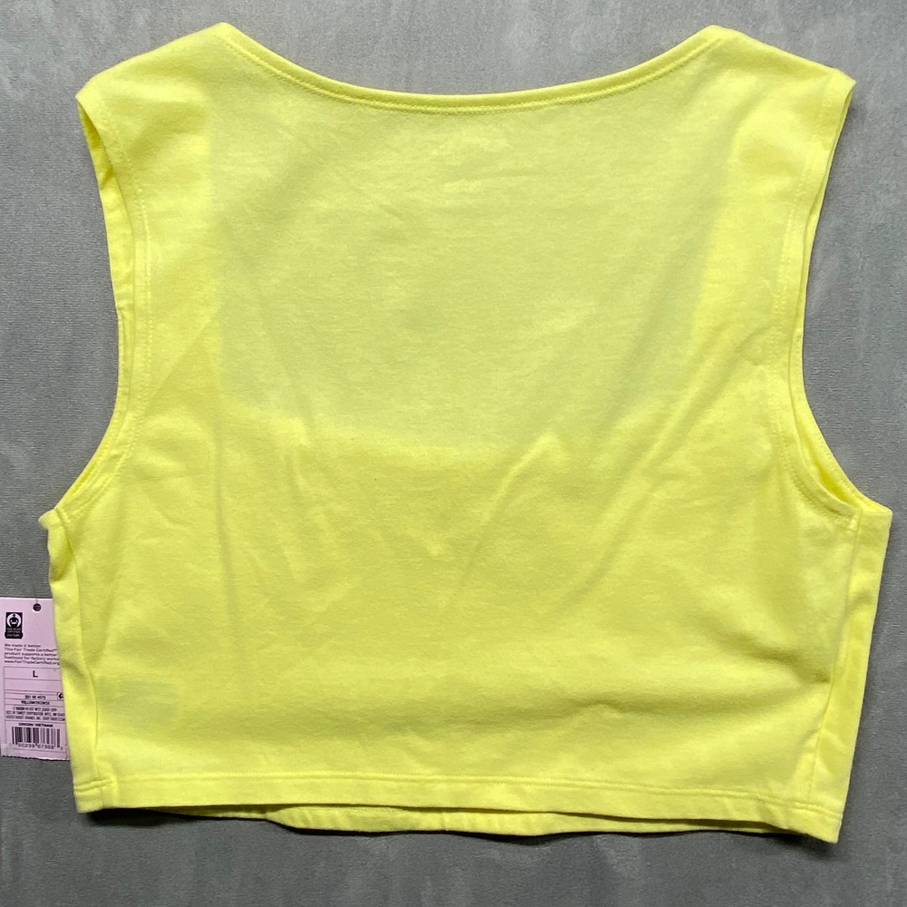 Wild Fable Women Tank Top Square Neck Cropped‎ Neon Yellow Size L - Picture 2 of 9